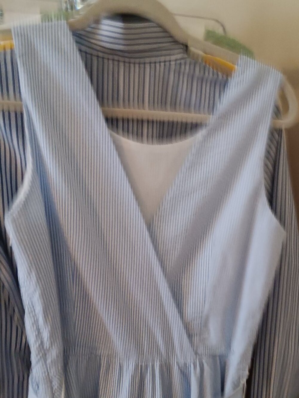 NWT Classic Blue & White Cotton Seersucker Sleeveless Dress Size 6 HOPE & HENRY - Picture 4 of 13